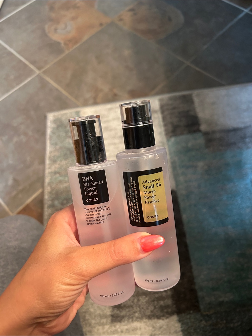 COSRX BHA Blackhead Power Liquid & Snail 96 Mucin Power Essence - Clear Bottles